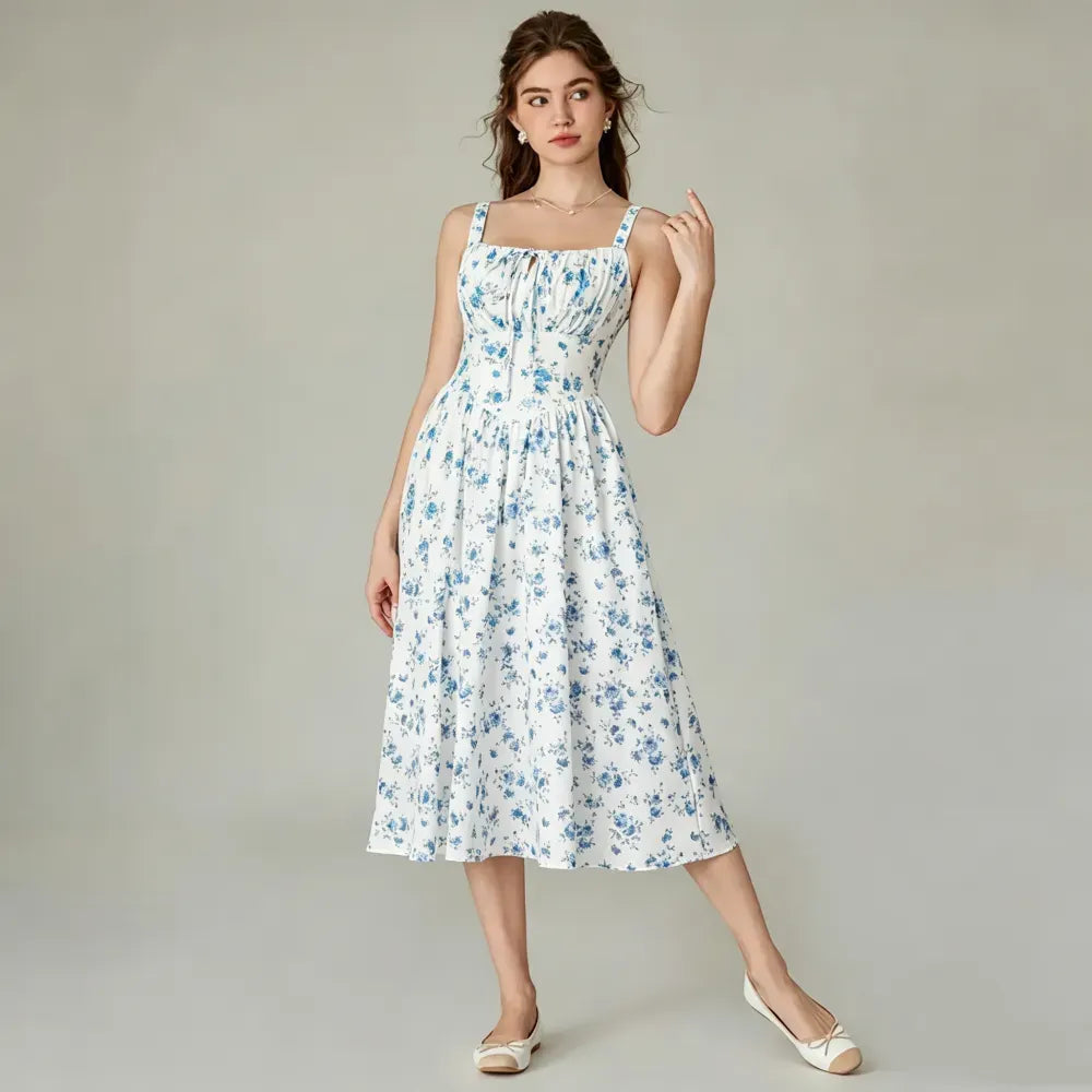 This Week's Special Price 🍃Floral Corset Milkmaid Midi Dress
