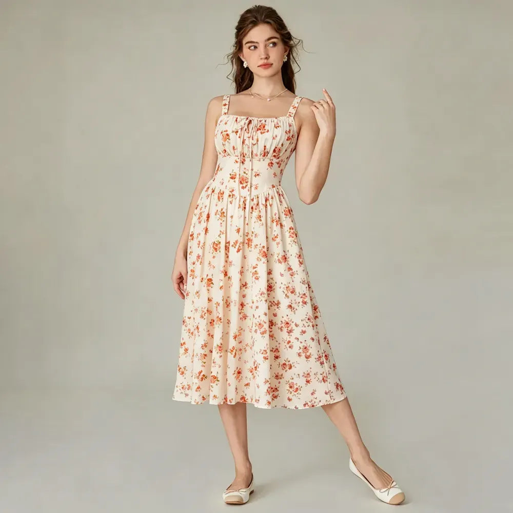 This Week's Special Price 🍃Floral Corset Milkmaid Midi Dress