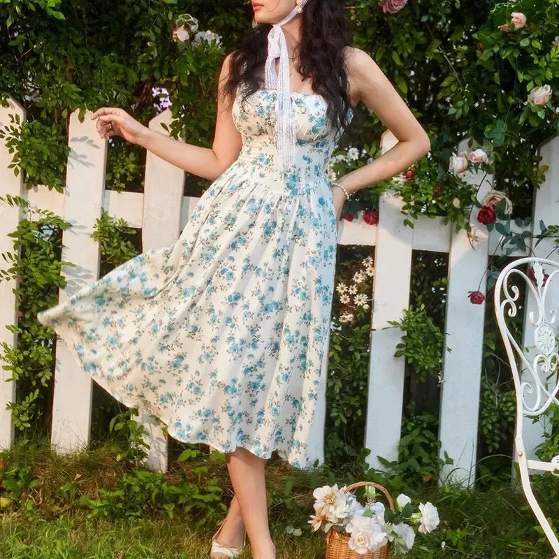 This Week's Special Price 🍃Floral Corset Milkmaid Midi Dress