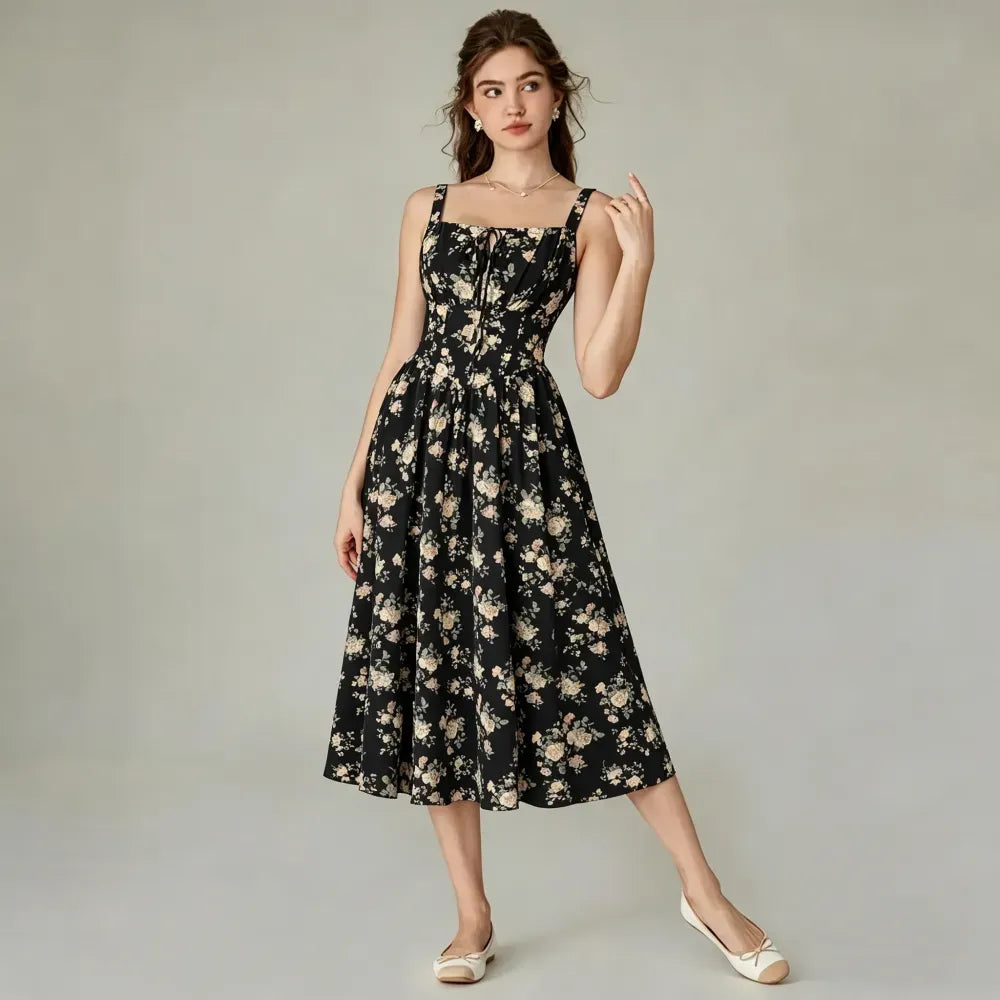 This Week's Special Price 🍃Floral Corset Milkmaid Midi Dress