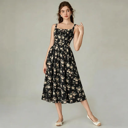 This Week's Special Price 🍃Floral Corset Milkmaid Midi Dress